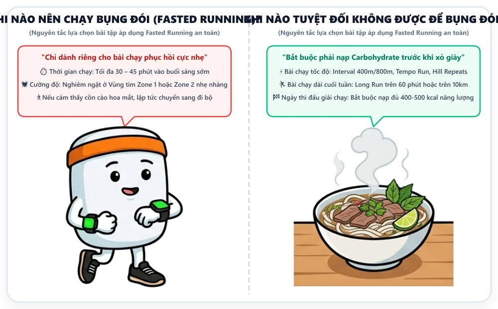Infographic detailing fasted running pros and cons