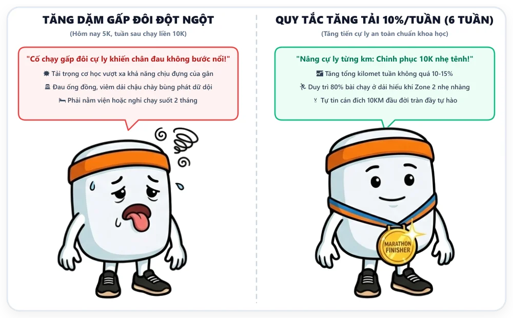 Lộ trình chuyển tiếp từ 5K lên 10K an toàn cho người mới chạy bộ