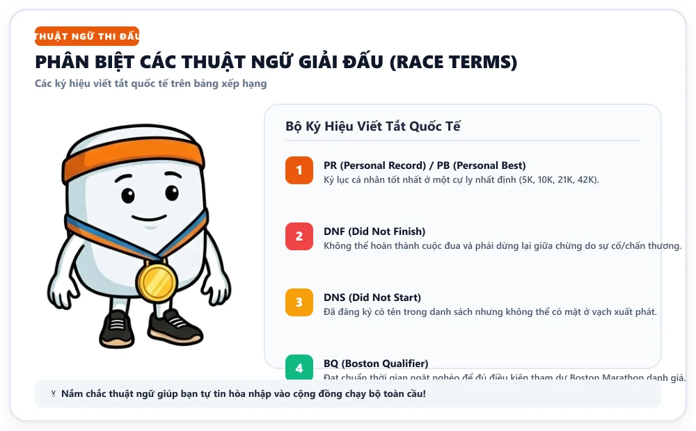 Differentiating race terms PR PB DNF DNS BQ